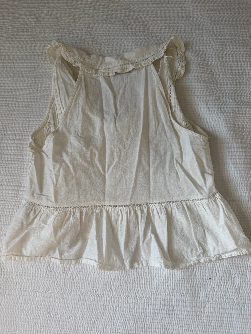 Zara Cream Ruffled Button-Front Camisole - Picture 5 of 5